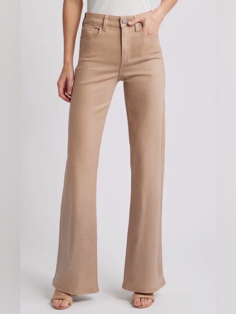 Paige Leenah Latte/Silver Glitter Ombré Lux High-Rise Pants Size 27